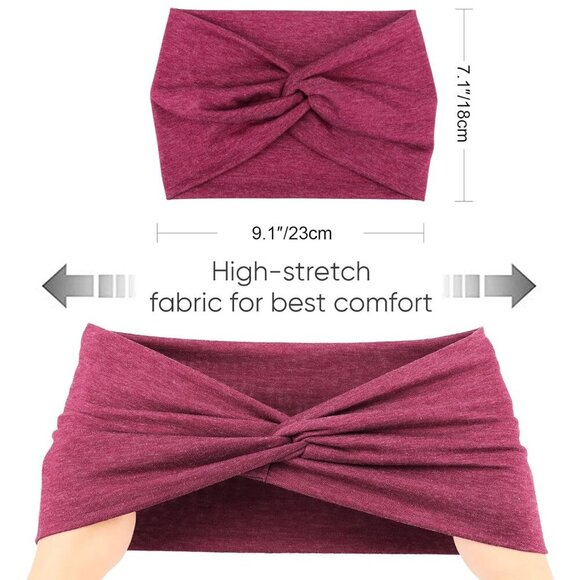 Extra Wide Headbands for Women Cotton Turban Knotted Bandana Head Bands Non Slip - Picture 6 of 7